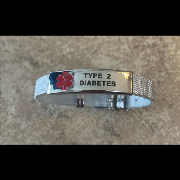 New! Stainless Steel Unisex Emergency Alert Diabetic Bracelet. Silver Tone. - Picture 3 of 9